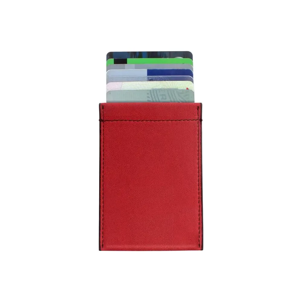 M-CLIP Leather RFID Case Vertical in Red